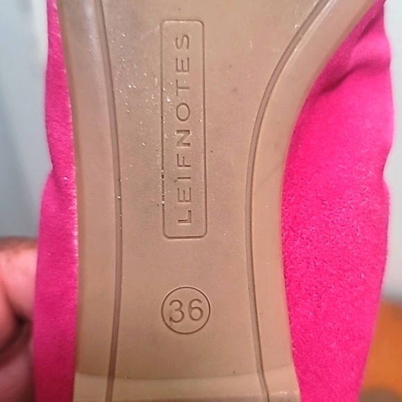 LEIFNOTES ANTHROPOLOGIE TAIKA DIP DYE SUEDE PINK SUEDE BALLET FLATS SHOES 36 - Picture 8 of 10